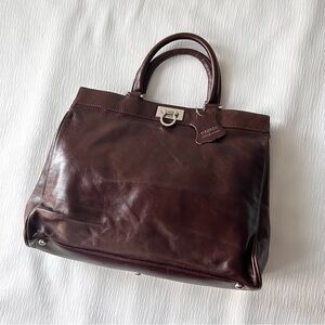 Danier Y2K Dark Brown Women Leather top handle Bag